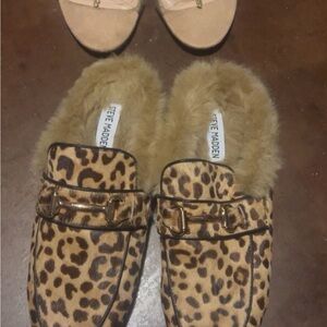 Steve Madden Leopard Faux Fur Mules
